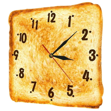 Wall Decoration Mounted Clock Toast Design Office Bread Wall-mounted Ornament for