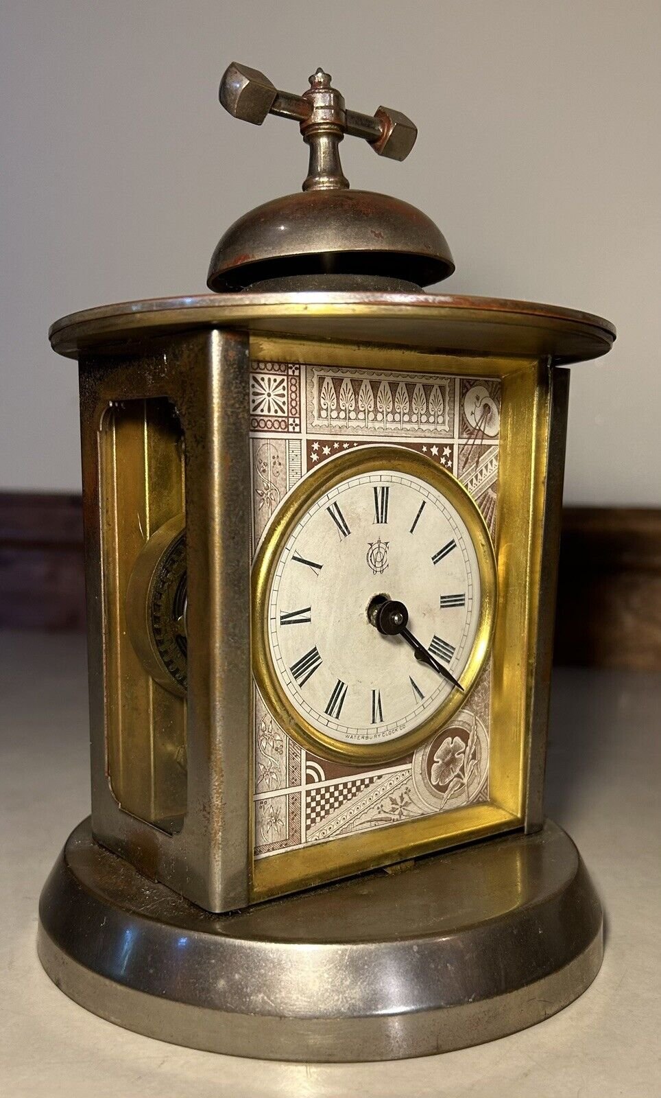 Waterbury External Bell Top Carriage Alarm Table Shelf Mantel Desk Clock