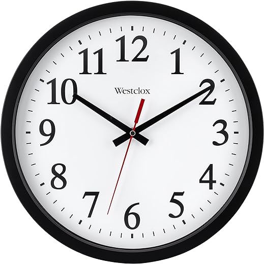 Westclox 14 Round Electric Powered Office Wall Clock, White