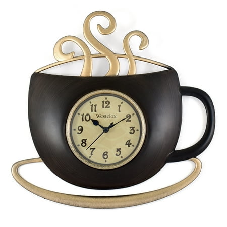 Westclox Brown Analog QA 12.5 Coffee Shape Wall Clock