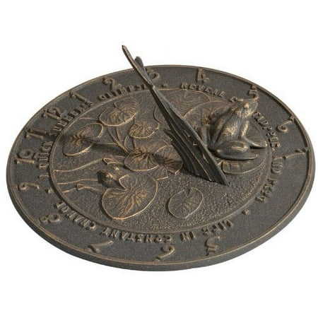 Whitehall Aluminum Frog Sundial, Oil Rub Bronze, 12 dia.