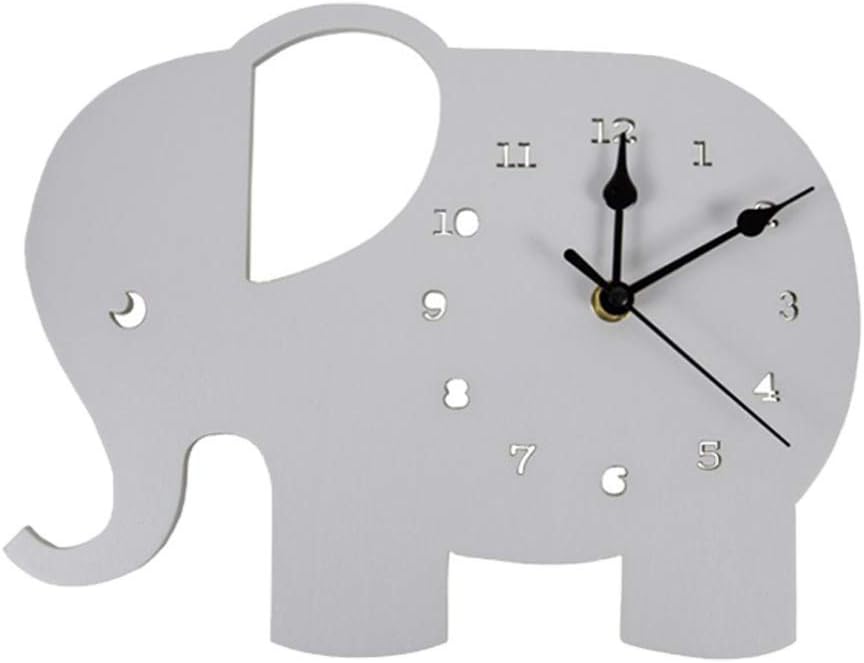 WINOMO Elephant Wall Clock, Gray, Silent, Analog, 12 Diameter