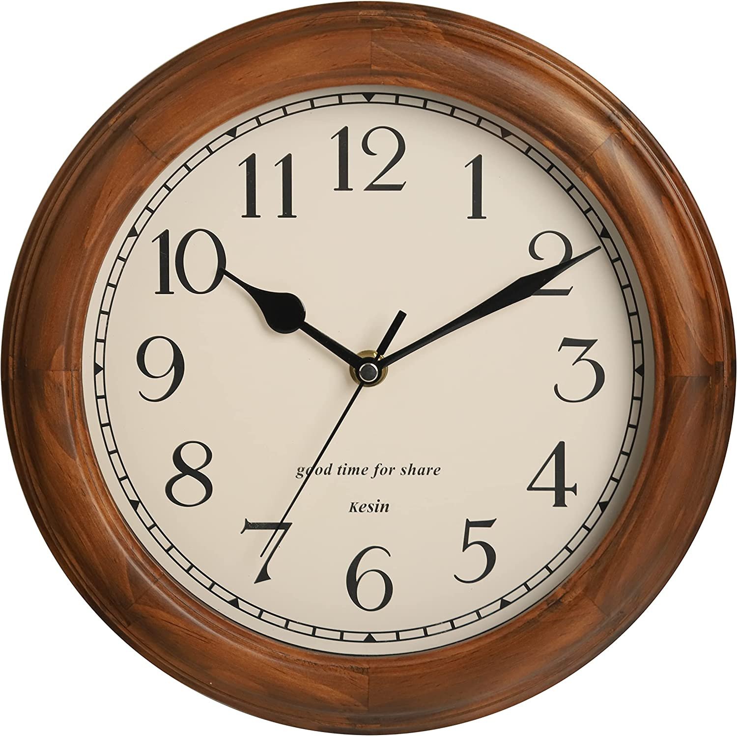 Wooden wall clock with Retro Design, 11 Inches Round Wall Clock