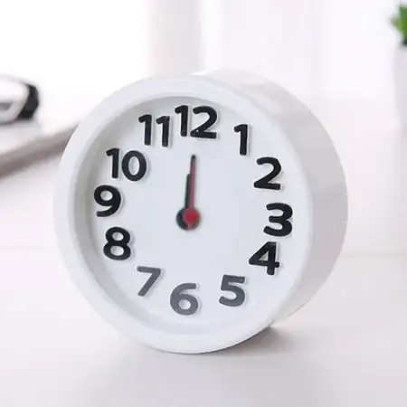 wozhidaoke alarm clocks for bedrooms circular small bed compact travel quartz beep alarm clock cute portable digital clock wall decor