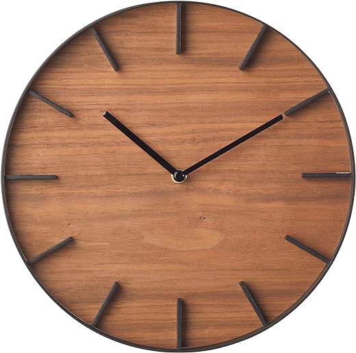 Yamazaki Home Wall Clock - Modern Wood Home Decoration Steel + Wood One Size Walnut