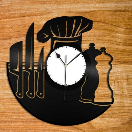 YanGxx Chef Chief-Cooker Vinyl Wall Clock Unique Design Home and Kitchen Decoration Vintage Design Office Bar Room Home Decor