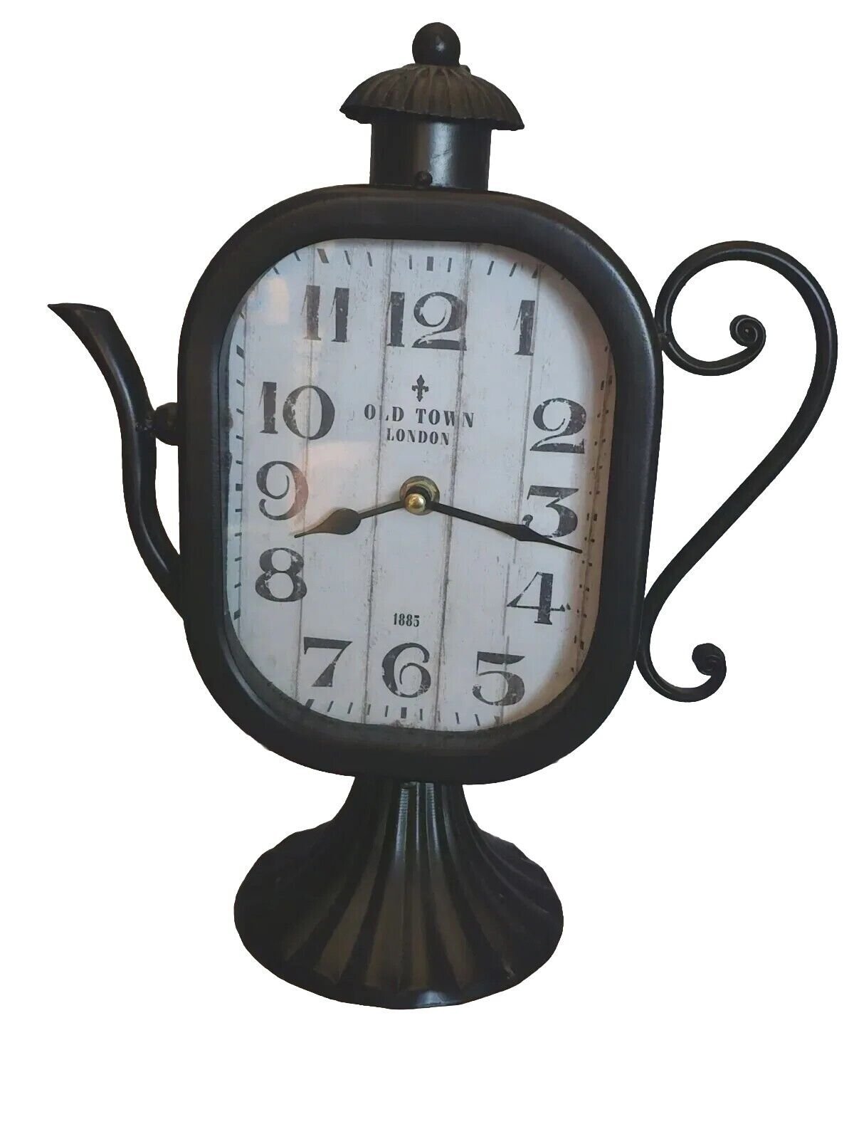 Zimlay Rustic Teapot Clock Expresso Color New Table Top Clock Coffee Bar