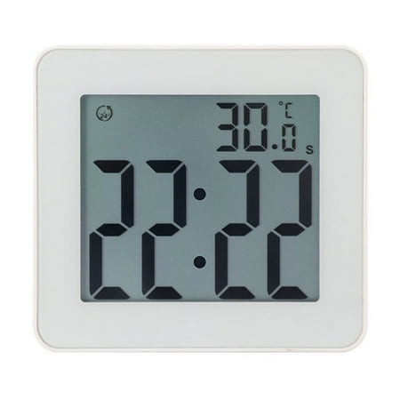 ZPAQI LCD Screen Waterproof Digital Bathroom Wall Clock Temperature Countdown Time