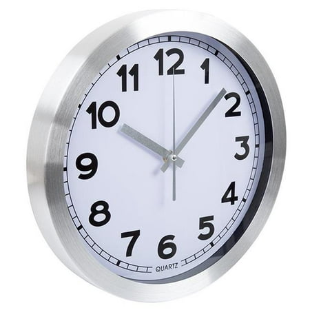 12 in. Brushed Aluminum Wall Clock