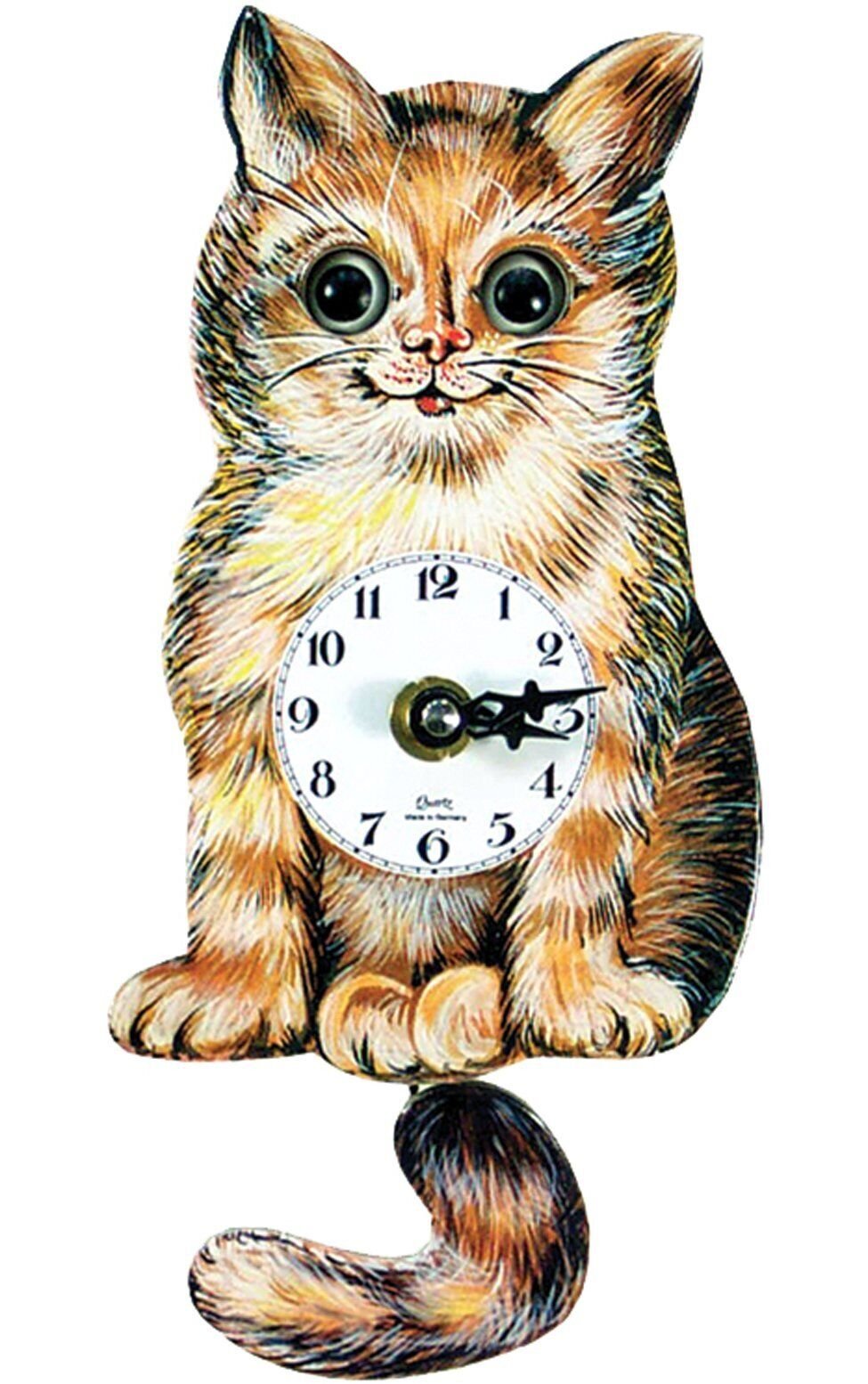 203QP Engstler Battery-Operated Clock-Mini Size-5.5" H x 3.5" W x 1.5" D, Brown