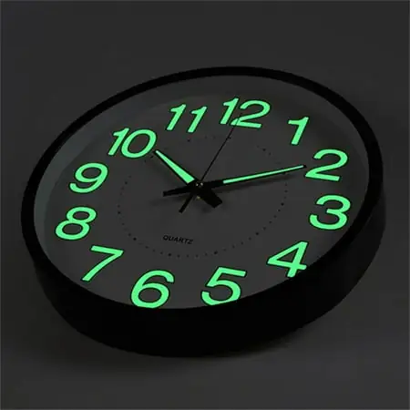 BERGUF 12 Inch Night Light Wall Clock, Silent Non-Ticking Quartz Wall Clocks, Large Luminous Function Numbers and Hands, Easy to Read Both Day and Night