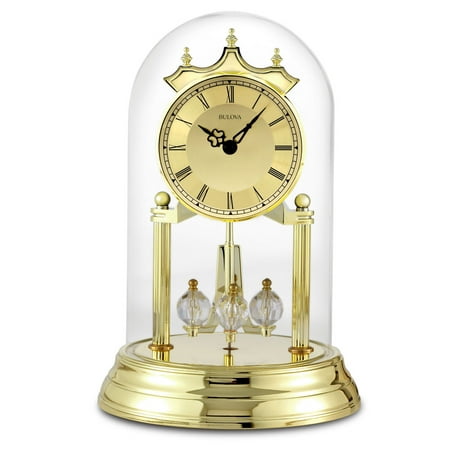 Bulova 6 x 6 Gold Analog U-Shape Mantel Clock, B8818