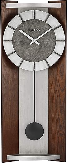 Bulova Newton Pendulum Wall Clock, Espresso