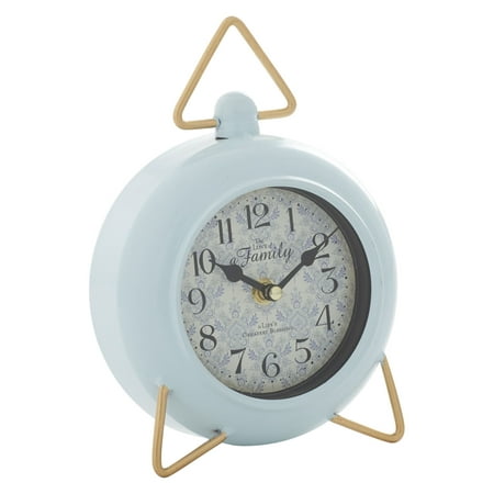 DecMode 9 Blue Metal Clock with Gold Accents