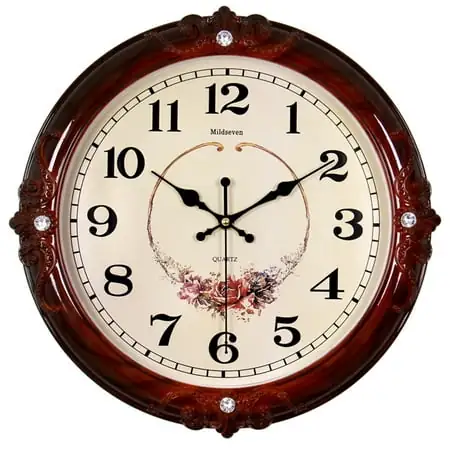 Delaman Vintage Wall Clocks 13 Inch Round Battery Operated Wall Clock Silent Non-Ticking Wall Clock for Living Room Kitchen Home Bathroom Bedroom