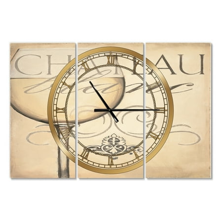 Designart 'French Chateau White Wine II' French Country wall clock