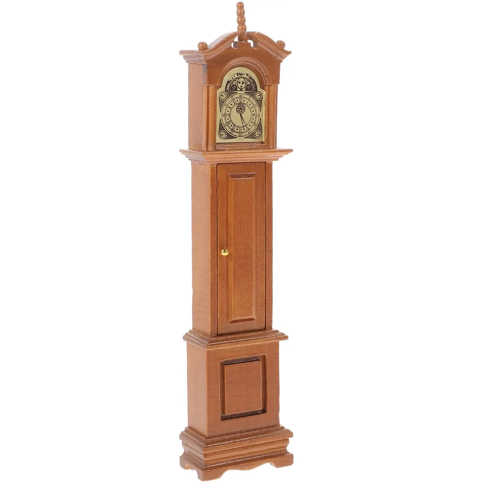 Dollhouse Grandfather Clock Toys Decor Retro Floor Clock Kids Clock Furniture Wooden Mini House Accessory