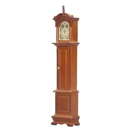 Dollhouse Miniature Wooden Grandfather Clock Model Furniture Accessory