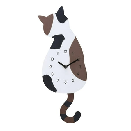 echo dot with clock outdoor wall decor cute alarm clocks Creative Cartoon Cute Cat Wall Clock Home Decor Watch Way Tail Move