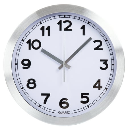 Everyday Home 12 Inch Brushed Aluminum Wall Clock