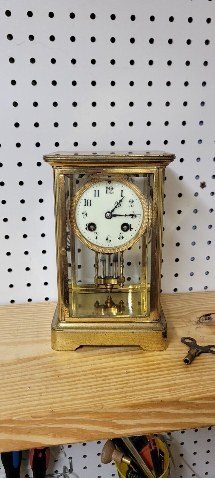 French Mantel Clock Japy !! Crystal Regulator!