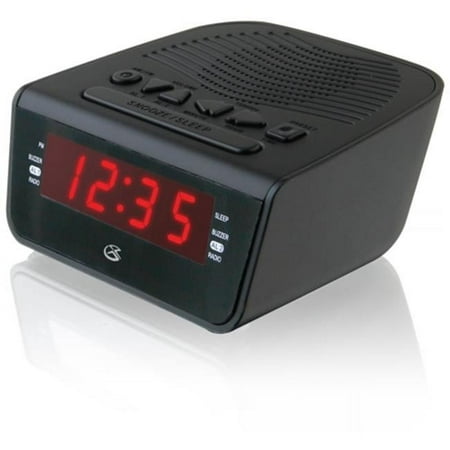 GPX C224B Dual Alarm Clock Radio, Black