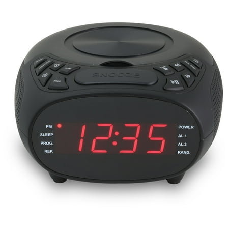 GPX CD AM/FM Clock Radio with 1.2 Display and Dual Alarm, CC318B