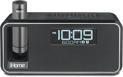 iHome iKN105BC Dual Charging Bluetooth Stereo Alarm Clock Radio/Speakerphone with NFC, Removable Power