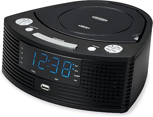 Jensen® Stereo Compact Disc Player with AM/FM Digital Dual Alarm Clock Radio