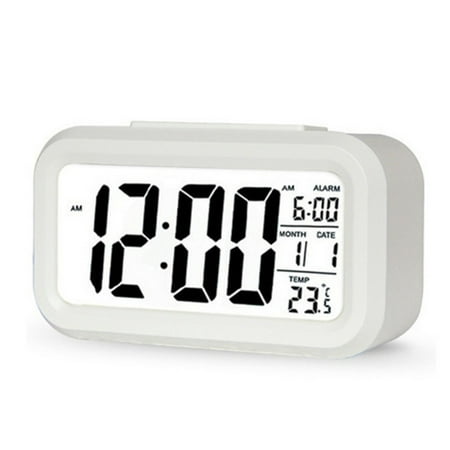 LCD Digital Clock Alarm Clock Battery Operated Smart Night Light Table Bed Alarm Clocks Kids Gift