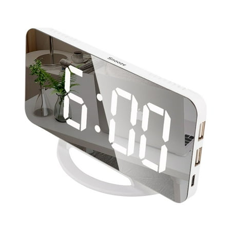 loud alarm clock retro home decor kawaii wall clock Digital Alarm Clock Big LED With Dual USB Charger Ports 3 Adjustable Brig