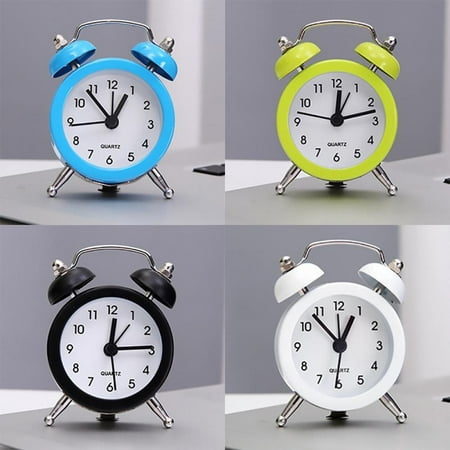 Loud Alarm for Deep Sleepers Traditional Twin Bell Alarm Clock for Bedroom and Home Decoration - Blue