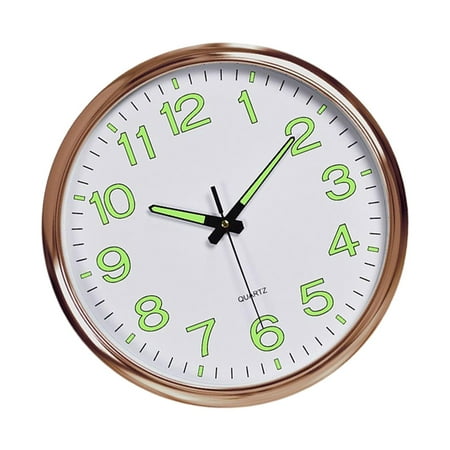 Luminous Wall Clock Non Ticking Night Light with Glowing Function Accurate Sweep White