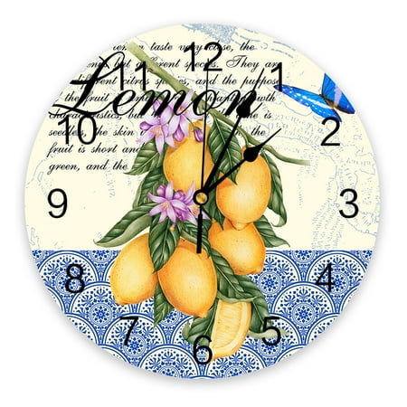 Moroccan Retro Butterfly Lemon Bedroom Wall Clock Large Modern Kitchen Dinning Round Wall Clocks Living Room Watch Home r