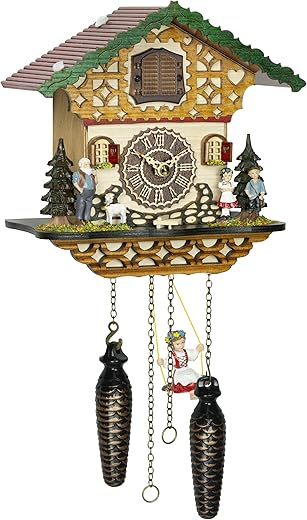 Trenkle Quartz Cuckoo Clock Black Forest House with Music and Swing TU 4263 QMS