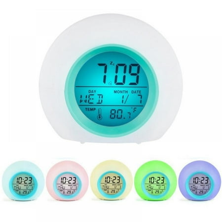 Wake Up Light Alarm Clock, Digital Alarm Clock with Sunrise Simulation, 7 Colors Night Light, 6 Nature Sounds, FM Radio for Bedrooms, Heavy Sleepers, Kids, Best Gift