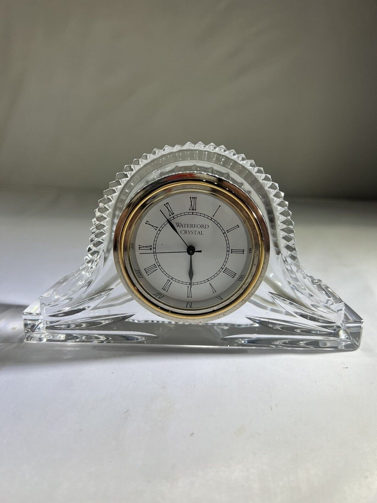 WATERFORD CRYSTAL SMALL CLASSIC MANTEL CLOCK IRELAND Glass Vintage new Batteries