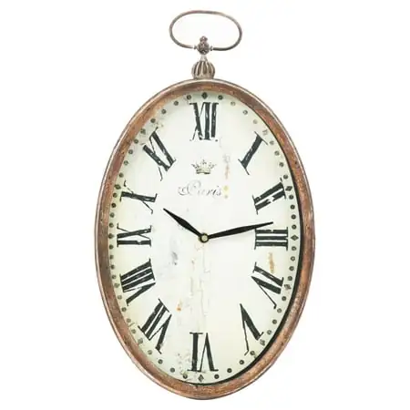 Zentique 9 in. Paris Oval Wall Clock