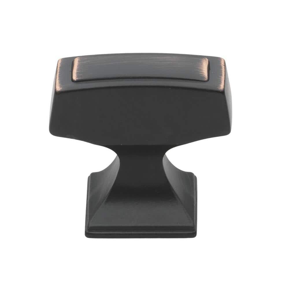 1-1/8 in. Oil Rubbed Bronze Deco Rectangle Cabinet Knobs (10-Pack)