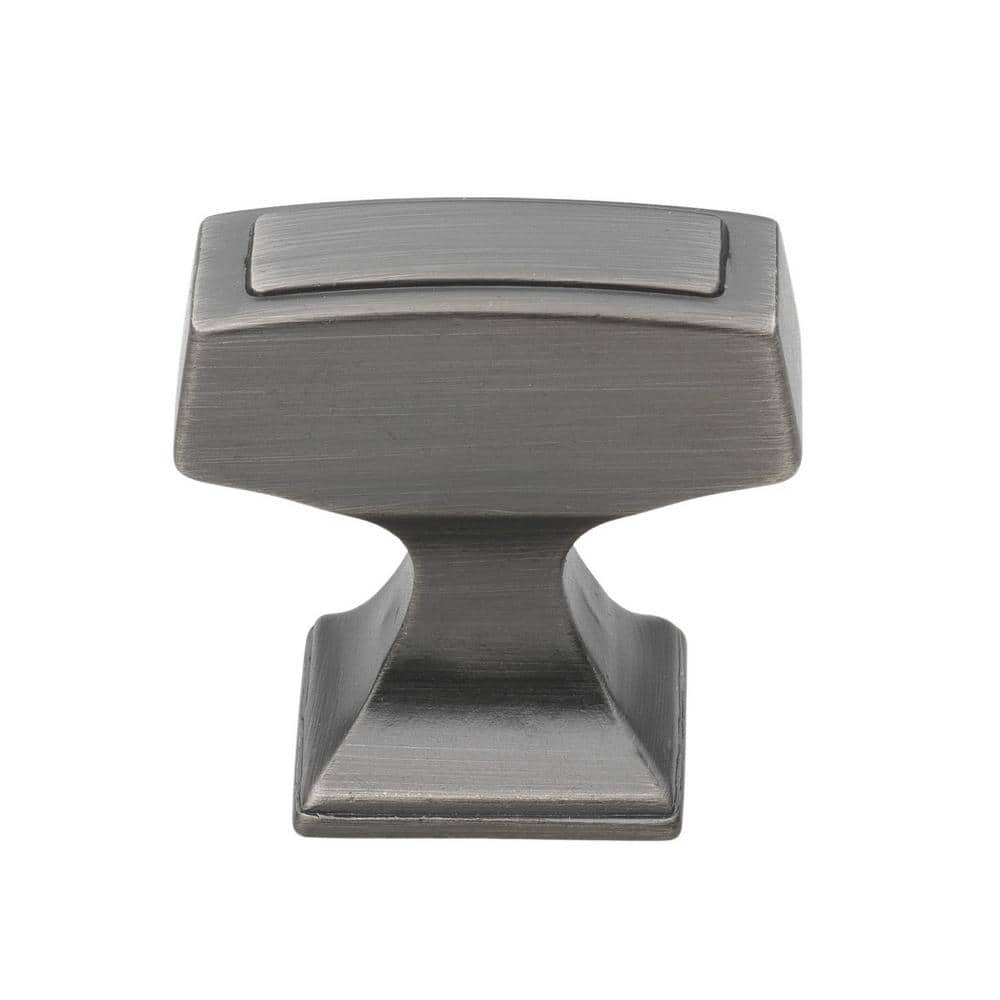 1-1/8 in. Satin Pewter Deco Rectangle Cabinet Knobs (10-Pack)