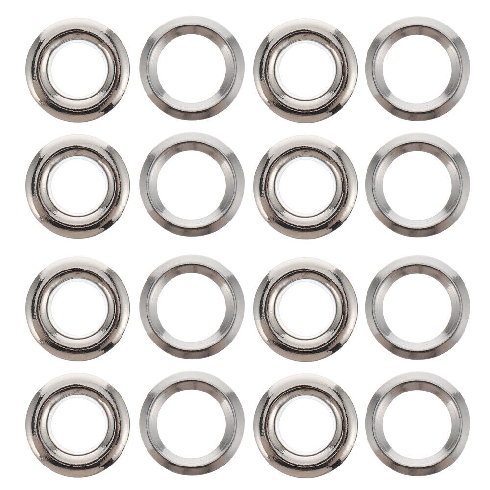 100 Pcs Silver Brass Curtain Buttonhole Grommet Curtains Rods Eyelet Ring