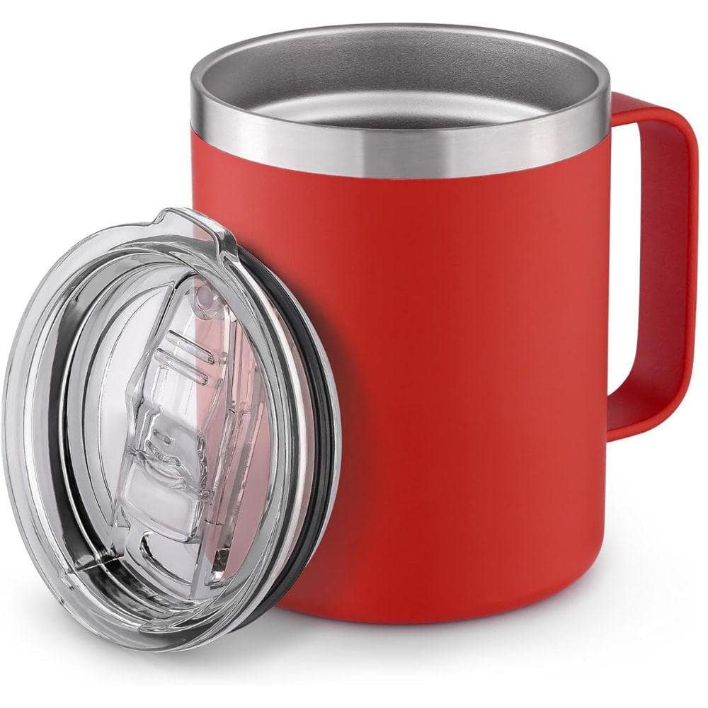 12 oz. Insulated Stainless Steel Coffee Mug with Lid - Brick Red