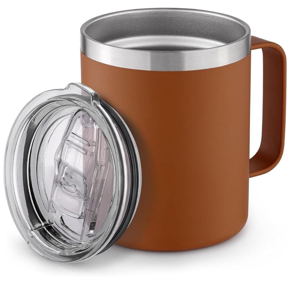 12 oz. Insulated Stainless Steel Coffee Mug with Lid - Cinnamon
