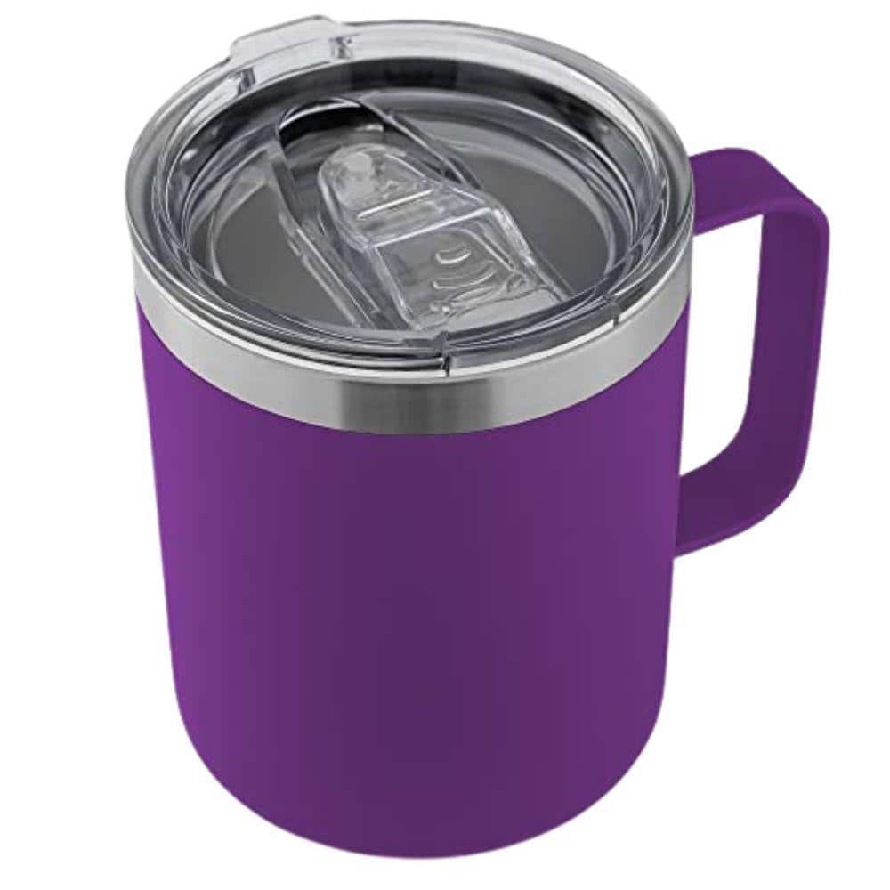 12 oz. Insulated Stainless Steel Coffee Mug with Lid - Purple