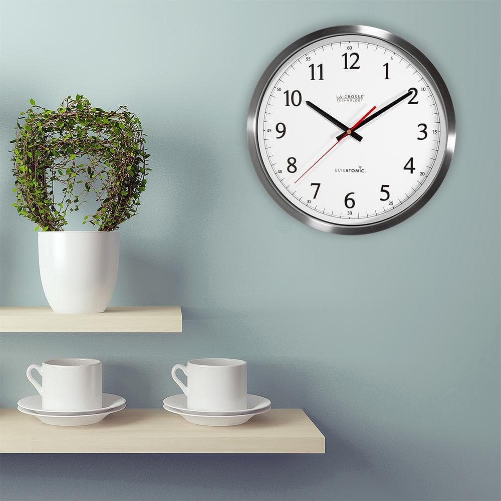14 Inch UltrAtomic Silver Metal Analog Wall Clock