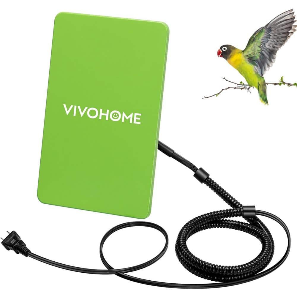 15-Watt 5 in. x 8 in. Green Bird Cage Heater with Thermostatically...