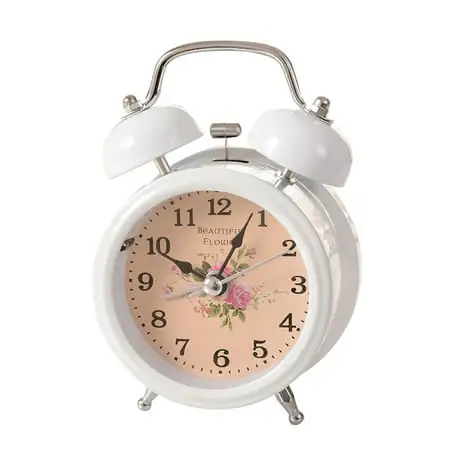 1PC Metal Alarm Clock Desktop Ring Bell Clock Fashion Alarm Clock with Night Light for Home Without Battery (Random Style)