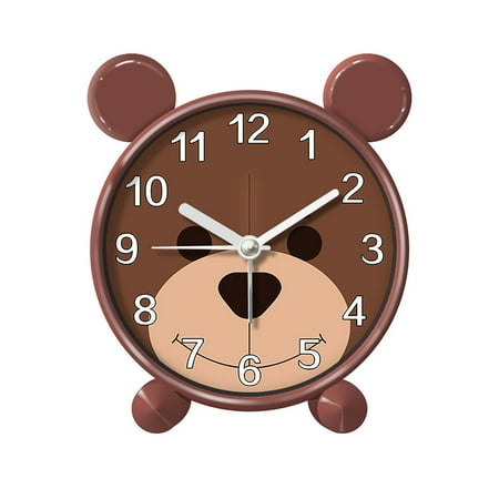 2024 Brown Bear Kids Alarm Clock Early Childhood Education Desktop Children Silent Alarm Clock for Students Bedroom