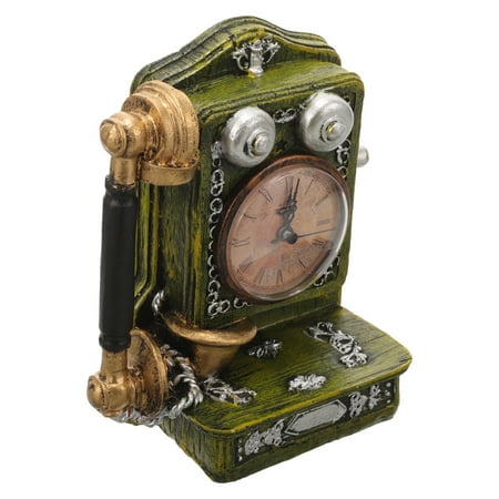 2 Pcs Bedside Table Clock Vintage Decor Telephone Good Gifts Antique Landline Phones Retro Rotary Dial