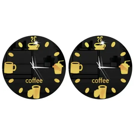 2 PCS Clocks Tiny Gifts Creative Clock Magnetic Clock for Fridge Refrigerator Stickers Casual Coffee Cup